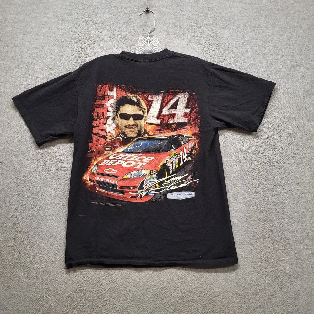 VINTAGE Tony Stewart Men Shirt‎ M Black Graphic Chase Authentics Race Car